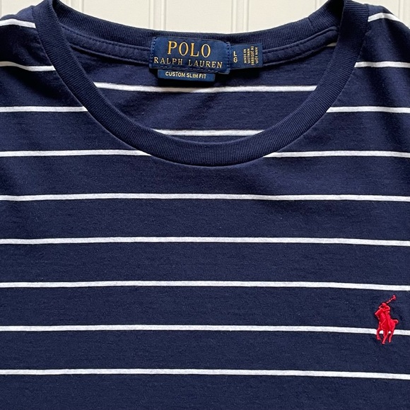 POLO Ralph Lauren Crew Neck Short Sleeve T Shirt!   L   Custom Slim Fit - Picture 2 of 5